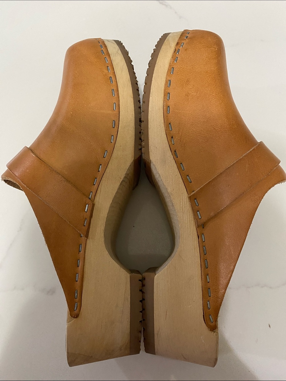 Lotta From Stockholm Tan Leather Slip-On Clogs SIZE 37 6.5 or 7 - Picture 8 of 9